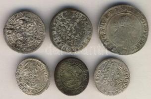 ~1670-1692. 6db klf Ag "I. Lipót" érme T:3,3-