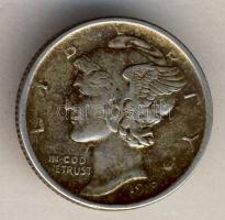 USA 1918D 1d Ag "Mercury" T:2 patina
USA 1918D Mercury Dime Ag C:XF patina