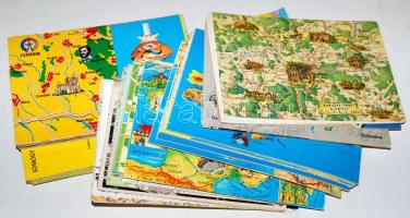 100 db klf magyar és külföldi térképes lap