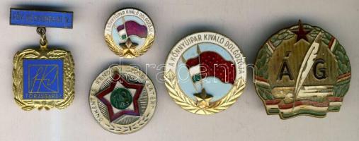 DN. 5db klf szocialista kitűző, mint: "A könnyűipar kiváló dolgozója", "Önkéntes rendőri szolgálatért" vagy "Fővárosi Kézműipari Vállalat" T:vegyes