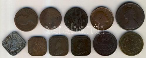 Brit Kelet India 1862. 1/4A + 1/2A + 1905. 1/4A + 1933. 2A + Holland-Kelet India 1856. 1c + 1826. 1/...