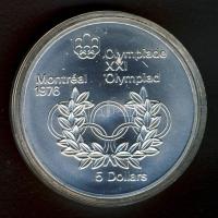 Kanada 1974. 5$ Ag "Montreali olimpia - olimpiai ötkarika" T:1 / Canada 1974. 5 Dollars Ag "Montreal Olympic games" C:Unc