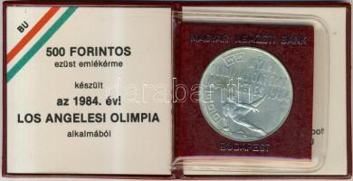 1984. 500Ft Ag "Los Angeles-i olimpia" T:BU Csak 8000db! Eredeti tokban, tanúsítvánnyal!