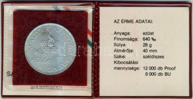 1984. 500Ft Ag "Sarajevoi Téli Olimpia" T:BU Csak 8000db! Eredeti tokban, tanúsítvánnyal!