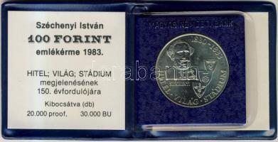 1983. 100Ft "Széchenyi István" T:BU Eredeti tokban, tanúsítvánnyal!