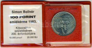 1983. 100Ft "Simon Bolivár" T:BU Eredeti tokban, tanúsítvánnyal!
