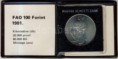 1981. 100Ft "FAO" T:PP Eredeti tokban, tanúsítvánnyal!