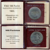 1982. 100Ft "Labdarúgó VB" T:BU Eredeti tokban, tanúsítvánnyal! + 1983. 100Ft "FAO" T:BU Eredeti tokban, tanúsítvánnyal!