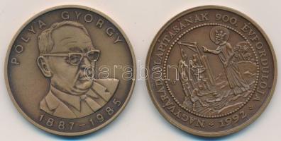 1985. Pólya György-International Congress on Mathematical Education" Br emlékérem + 1992. "László király szentté avatásának 800. évfordulója - Nagyvárad alapításának 900 . évfordulója" Br emlékérem szign.:Lebó F. T:1