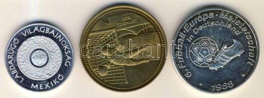 1986. "Labdarúgó VB-Mexikó" ffém emlékérem T:PP + NSZK 1988. Labdarúgó EB Németországban 2db különféle emlékérem T:PP,2