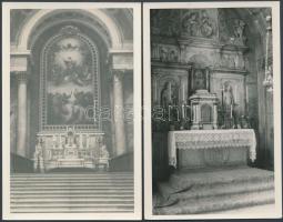 1955 2 db fotó az esztergomi bazilika főoltáráról és a Bakócz-kápolnáról