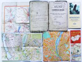 9 db klf térkép, benne: 1913 Atlasz a világtörténelem tanításához 42 fő- és 27 melléktérképpel, turistatérkép, stb.
