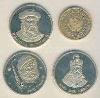 NSZK 1991. John F. Kennedy látogatása Berlinben fém emlékérem T:PP + 3db különféle ezüstözött emléké...