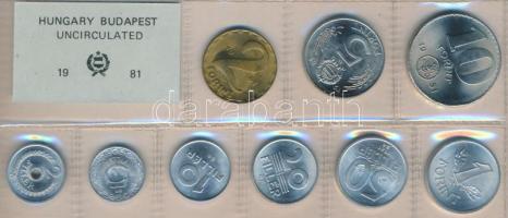 1981. 2f-10Ft 9db klf érmés forgalmi sor fóliatokban T:1