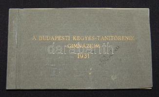 1931 a Budapesti Kegyes Tanítórendi Gimnázium - képeslapfüzet 26 lappal