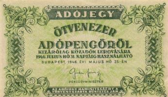 1946. 50.000AP sorozat és sorszám nélkül (2x) T:II+(hajtatlanok)