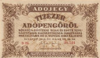 1946. 10.000AP sorozat és sorszámmal (10x) T:I,I-,II,III