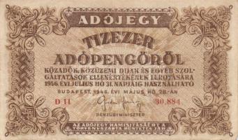 1946. 10.000AP sorozat és sorszámmal (10x) T:I,I-,II,III