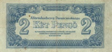 1944. "A Vöröshadsereg Parancsnoksága" 2P + 5P nyitott ékezettel T:III