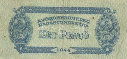 1944. "A Vöröshadsereg Parancsnoksága" 2P + 5P nyitott ékezettel T:III