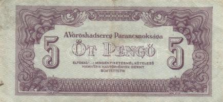 1944. "A Vöröshadsereg Parancsnoksága" 2P + 5P nyitott ékezettel T:III
