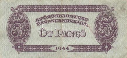 1944. "A Vöröshadsereg Parancsnoksága" 2P + 5P nyitott ékezettel T:III