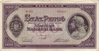 1930-45. 10P + 100P (7x) kétféle + 500P + 1000P (2x) bélyeges és bélyeg nélküli + 100.000P + 1.000.0...