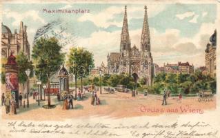 Vienna Maximilianplatz litho s: Geiger R.