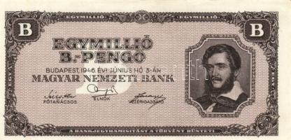 1946. 1.000.000BP (5x) eltolódott elő-és hátlapi nyomattal T:I,II