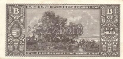 1946. 1.000.000BP (5x) eltolódott elő-és hátlapi nyomattal T:I,II