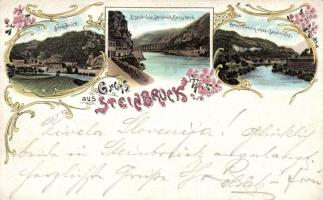 Zidani Most (Steinbrück) with Cement factory litho