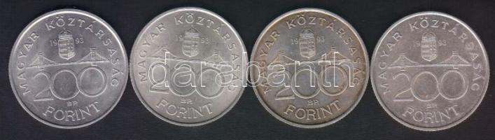 1993. 200Ft Ag "MNB" (4x) T:1-,1-/2,2