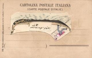 1898 Daneu & Co. Palermo, Italian folklore litho (picture glued on the backside)