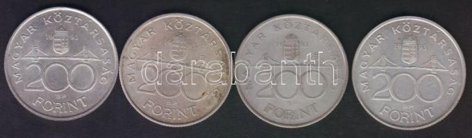 1993. 200Ft Ag "MNB" (4x) T:2,3