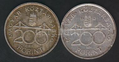 1992. 200Ft Ag "MNB" (2x) T:2+,2 ph.