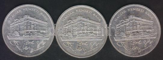 1992. 200Ft Ag "MNB" (3x) T:1-,2