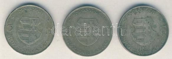 1947. 5Ft Ag "Kossuth" (3x) T:2-,3 ph.