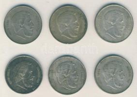 1947. 5Ft Ag "Kossuth" (6x) T:2,2-,3 patina