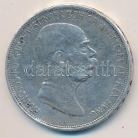 Ausztria 1908. 5K Ag "Jubileum" T:3 ph. / Austria 1908. 5 Corona Ag "Jubilee" C:F edge error