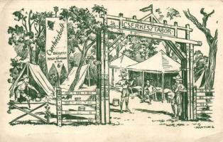 Scout camp, scout shop advertisement, Budapest International Expo (EB)