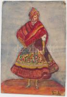 14 db akvarell és ceruzarajz, köztük több jelzett