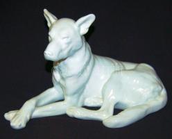 Herendi porcelán kutya szobor/ Chinaware Herend dog statue 36x22 cm