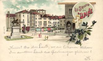1898 Udine Victor Emanuel square litho