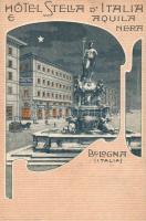 Bologna Hotel Stella d´Italia litho