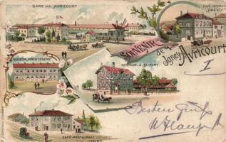 1899 Igney-Avricourt with railway station and restaurants litho (EB)