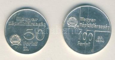 1974. 50Ft Ag + 100Ft Ag "MNB" pár T:BU