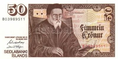 Izland 1961. 10K + 50K T:I /
Iceland 1961. 10 Kronur + 50 Kronur C:Unc