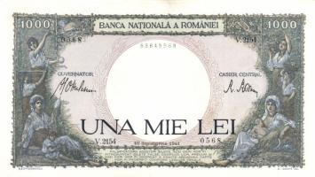 Románia 1941. 1000L T:I / Romania 1941. 1000 Lei C:Unc