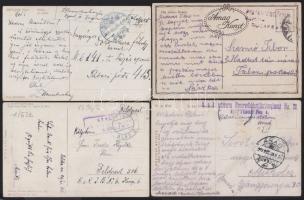 Hölgyek, 4 db Képeslap a 10-es évekből, mind tábori postával