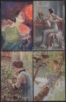 Hölgyek, 4 db Képeslap a 10-es évekből, mind tábori postával